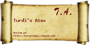 Turós Alex névjegykártya
